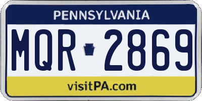 PA license plate MQR2869