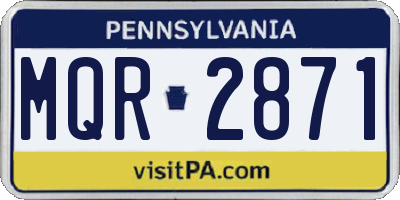 PA license plate MQR2871