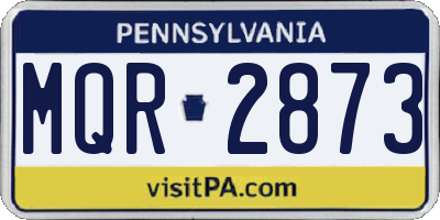 PA license plate MQR2873
