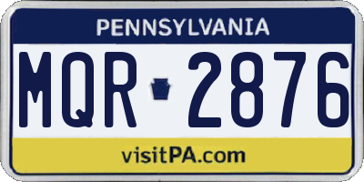 PA license plate MQR2876