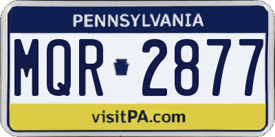 PA license plate MQR2877