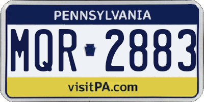 PA license plate MQR2883