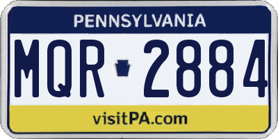 PA license plate MQR2884