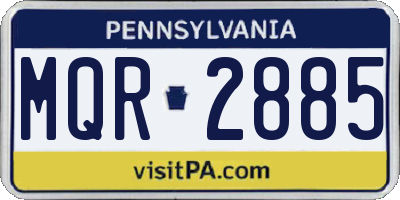 PA license plate MQR2885