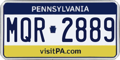 PA license plate MQR2889