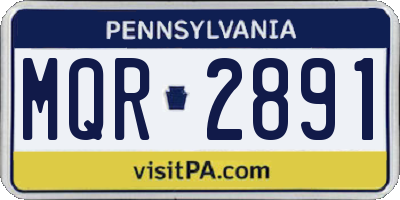 PA license plate MQR2891