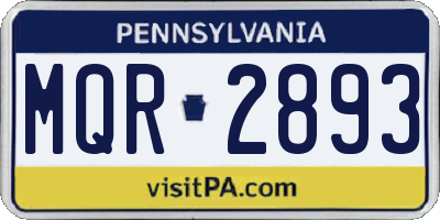 PA license plate MQR2893