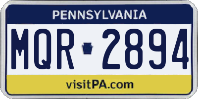 PA license plate MQR2894