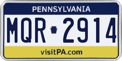 PA license plate MQR2914