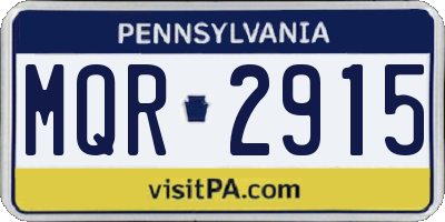 PA license plate MQR2915