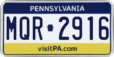 PA license plate MQR2916