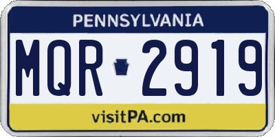 PA license plate MQR2919