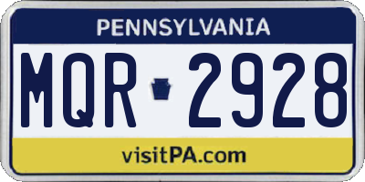 PA license plate MQR2928