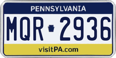 PA license plate MQR2936