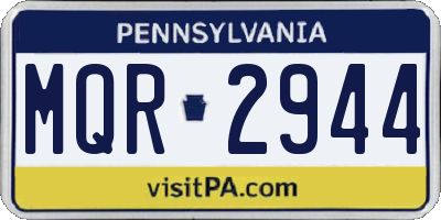PA license plate MQR2944