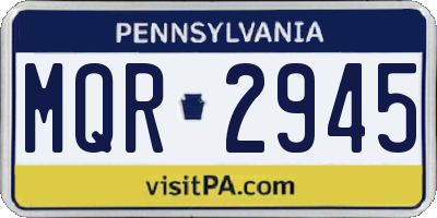 PA license plate MQR2945