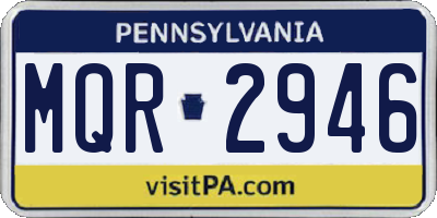 PA license plate MQR2946