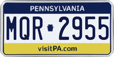 PA license plate MQR2955