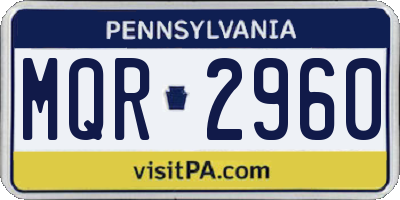 PA license plate MQR2960