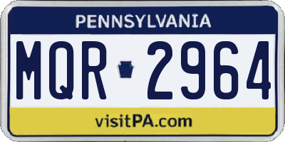 PA license plate MQR2964