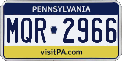 PA license plate MQR2966