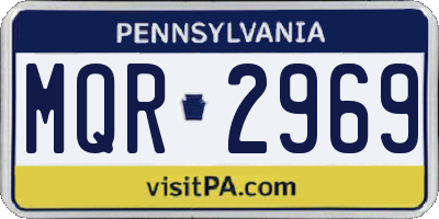 PA license plate MQR2969