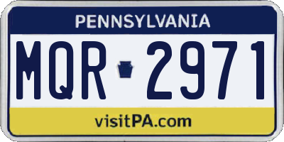 PA license plate MQR2971