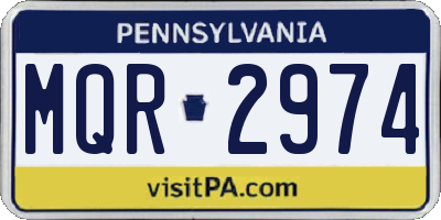 PA license plate MQR2974