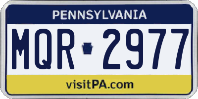 PA license plate MQR2977