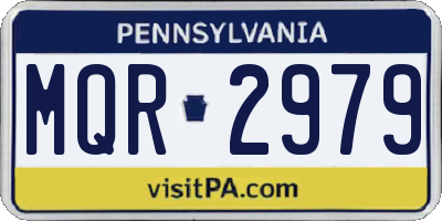 PA license plate MQR2979