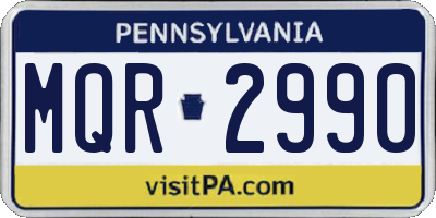 PA license plate MQR2990