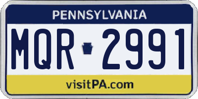 PA license plate MQR2991