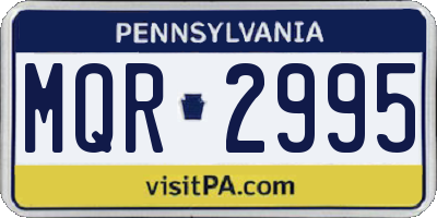 PA license plate MQR2995