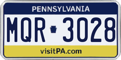 PA license plate MQR3028
