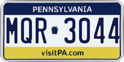 PA license plate MQR3044