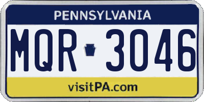 PA license plate MQR3046