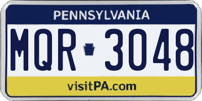 PA license plate MQR3048