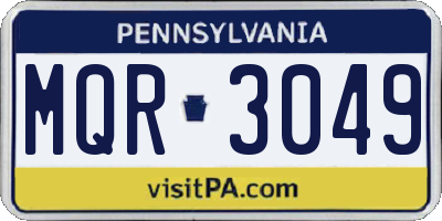 PA license plate MQR3049