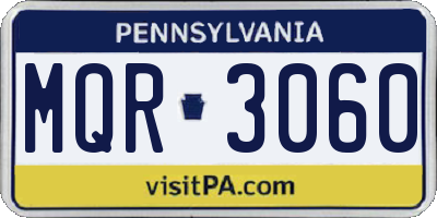PA license plate MQR3060