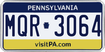 PA license plate MQR3064