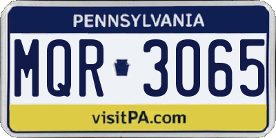 PA license plate MQR3065