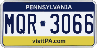 PA license plate MQR3066