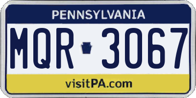 PA license plate MQR3067