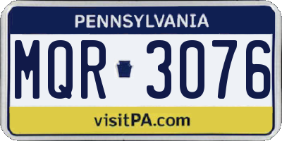 PA license plate MQR3076