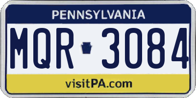 PA license plate MQR3084
