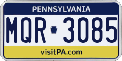 PA license plate MQR3085