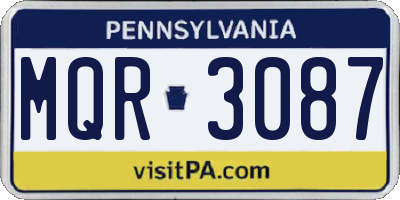 PA license plate MQR3087
