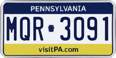 PA license plate MQR3091