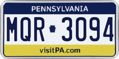 PA license plate MQR3094