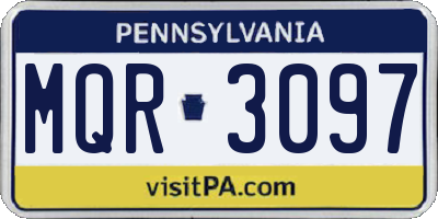 PA license plate MQR3097